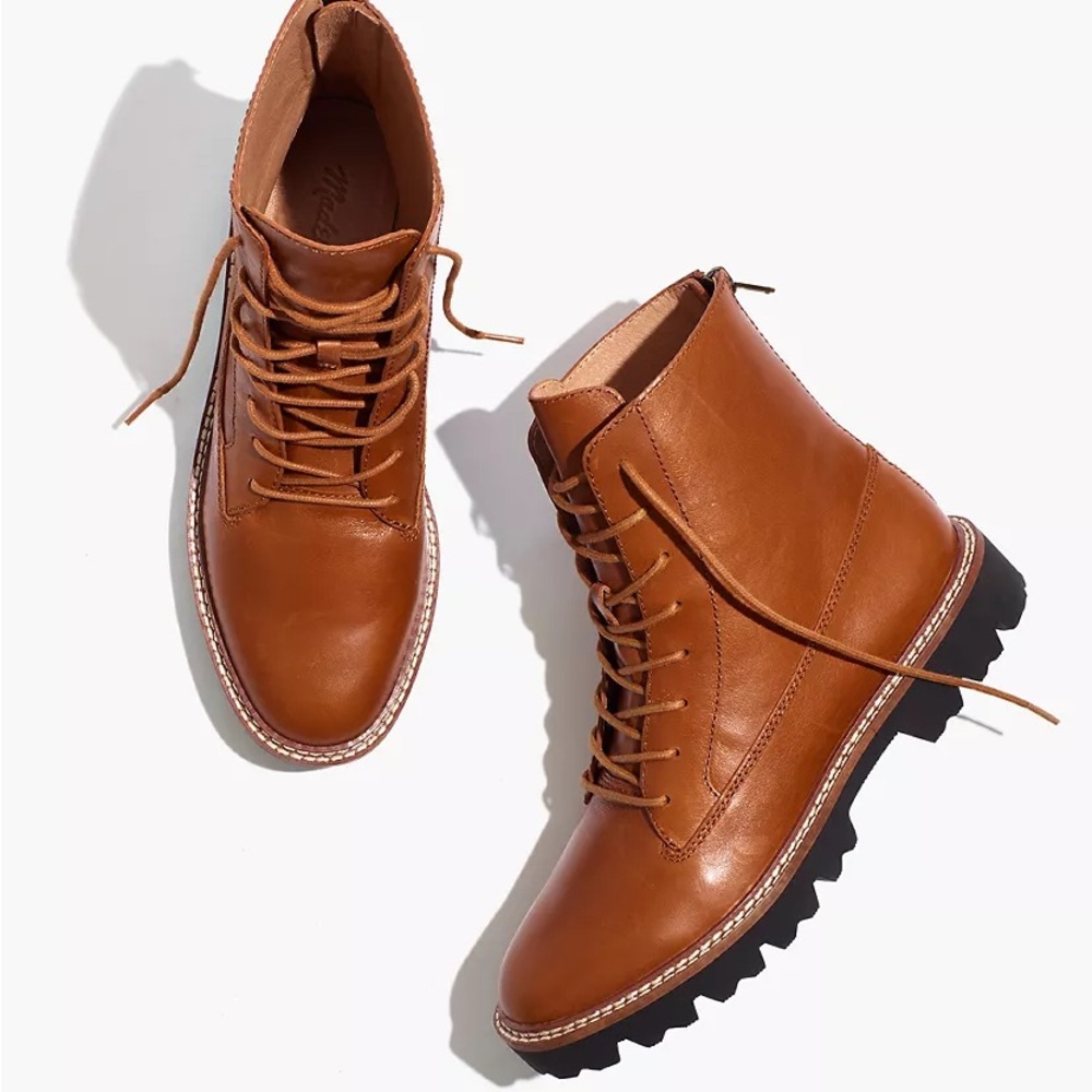 Madewell Leather Boots with Back Zipper l